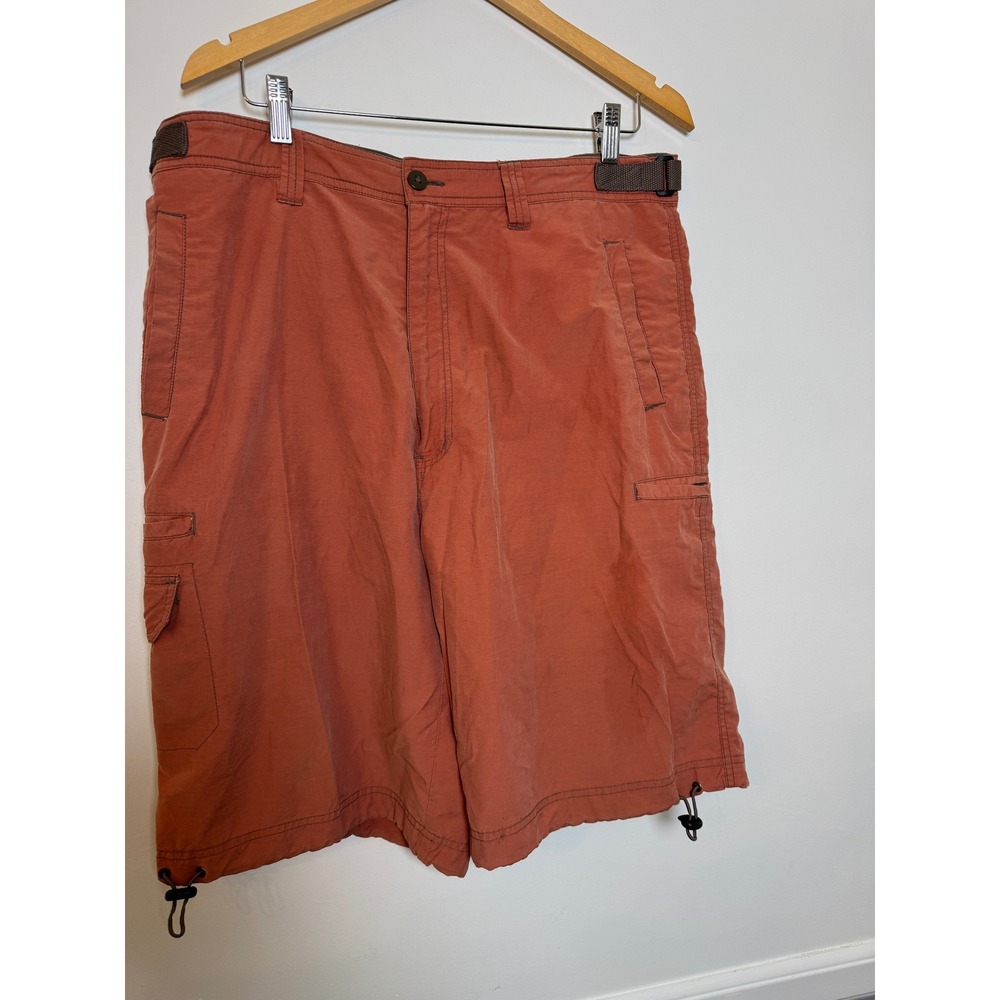 Fuzda Mens Cargo Shorts Size 38 Burnt Orange Cotton Nylon Utility Gorpcore